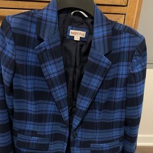 Gorgeous Blue Plaid Blazer size 6